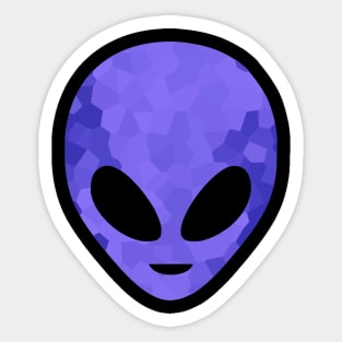 BLUE Alien Head Sticker